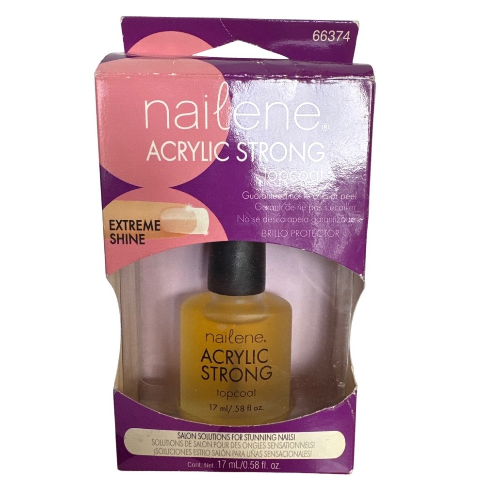 Nailene Acrylic Strong Topcoat Extreme Shine Nail Treatment 0.58 fl oz 66374
